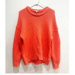 The cashmere project wool cashmere chunky knit sweater orange